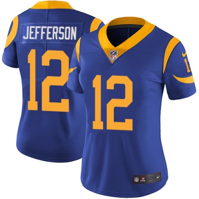 Nike Los Angeles Rams #12 Van Jefferson Royal Blue Alternate Women's Stitched NFL Vapor Untouchable Limited Jersey